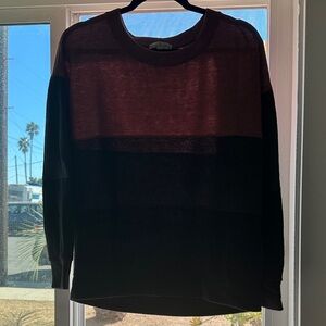 Nine Britton Women’s Burgundy and Black Crewneck Sweater
